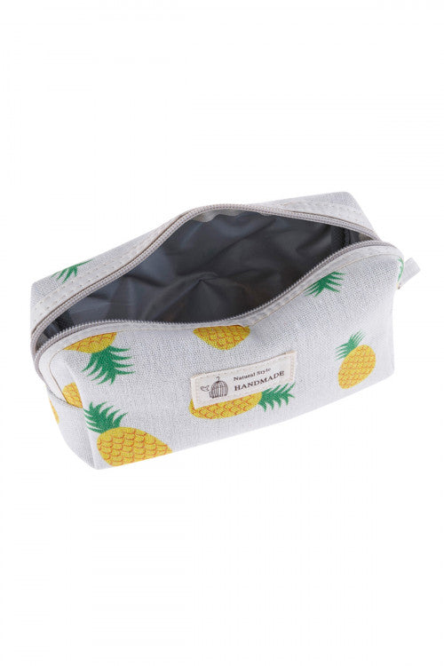 Pineapple Print Makeup Bag