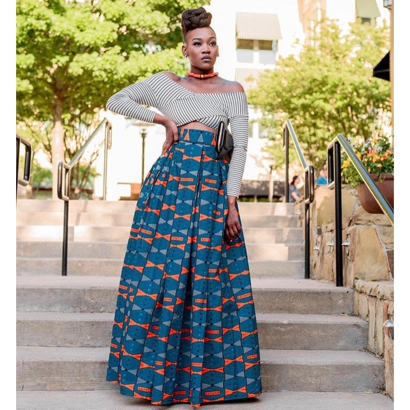 African Print Oseme Maxi Skirt