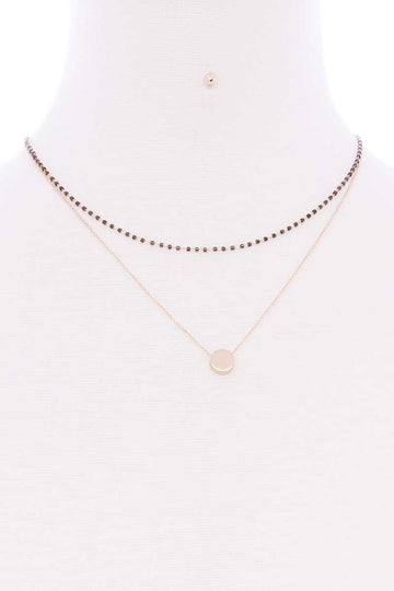 2 Layered Glass Bead Round Pendant Necklace - Fashion Quality Boutik