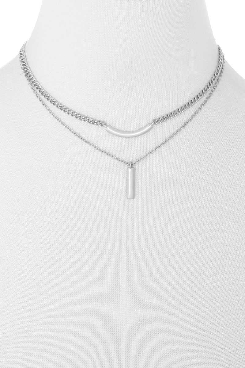 2 Layered Metal Pendant Necklace - Fashion Quality Boutik
