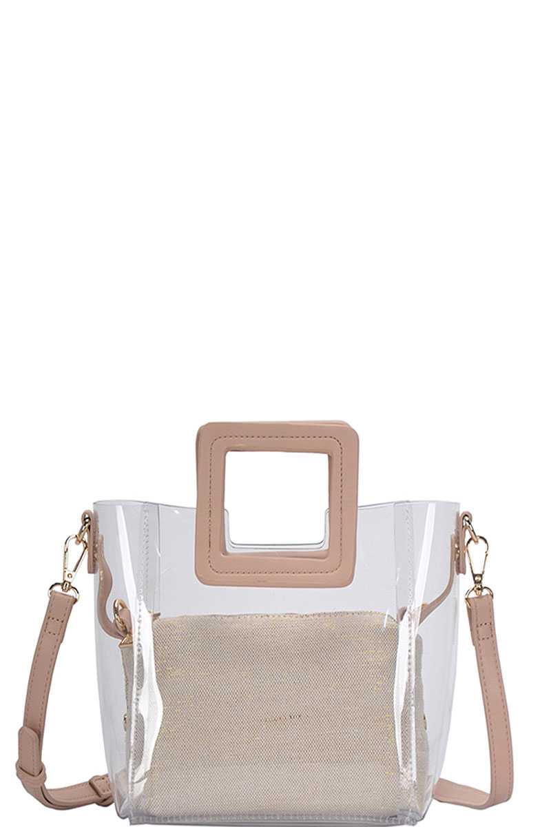 2in1 Transparent Satchel With Long Strap - Fashion Quality Boutik
