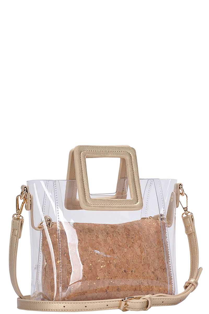 2in1 Transparent Satchel With Long Strap - Fashion Quality Boutik