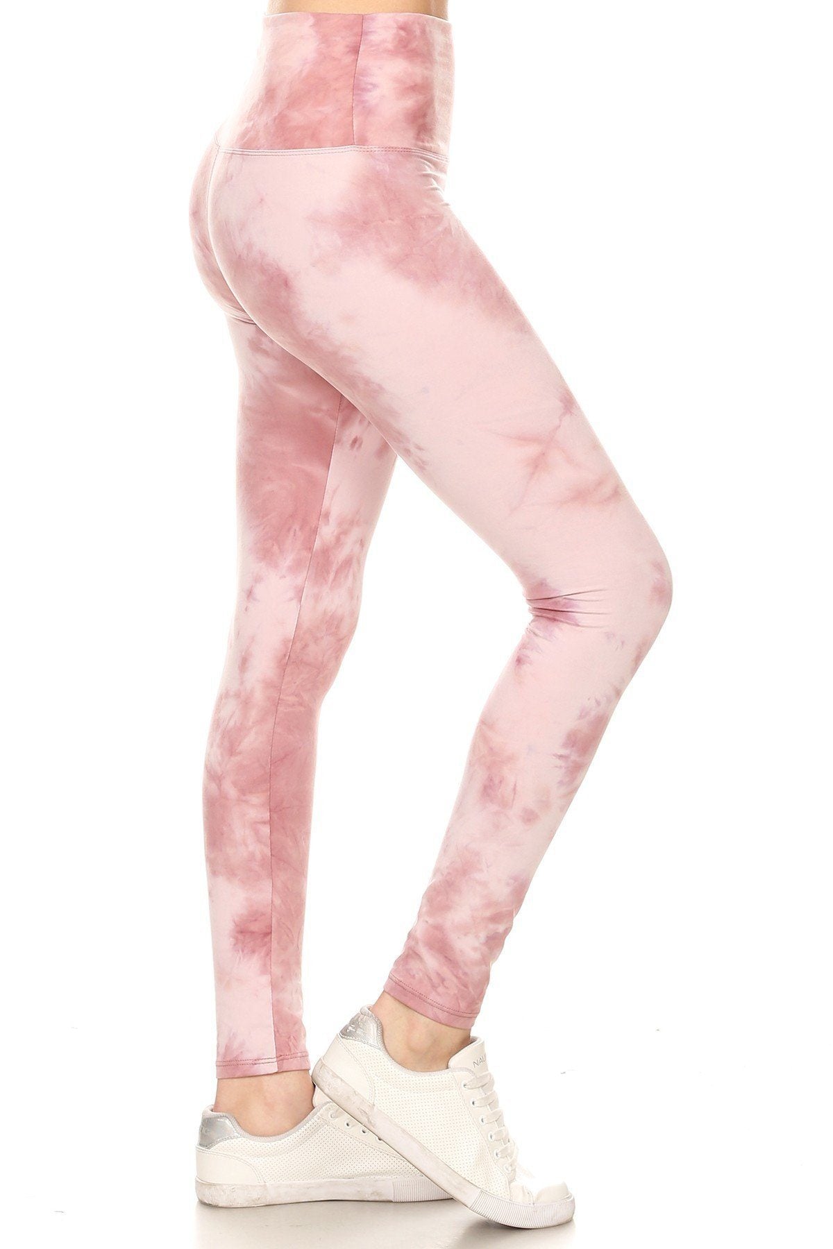 5-inch Long Yoga Style Banded Lined Tie Dye Printed Knit Legging With High Waist. - Fashion Quality Boutik