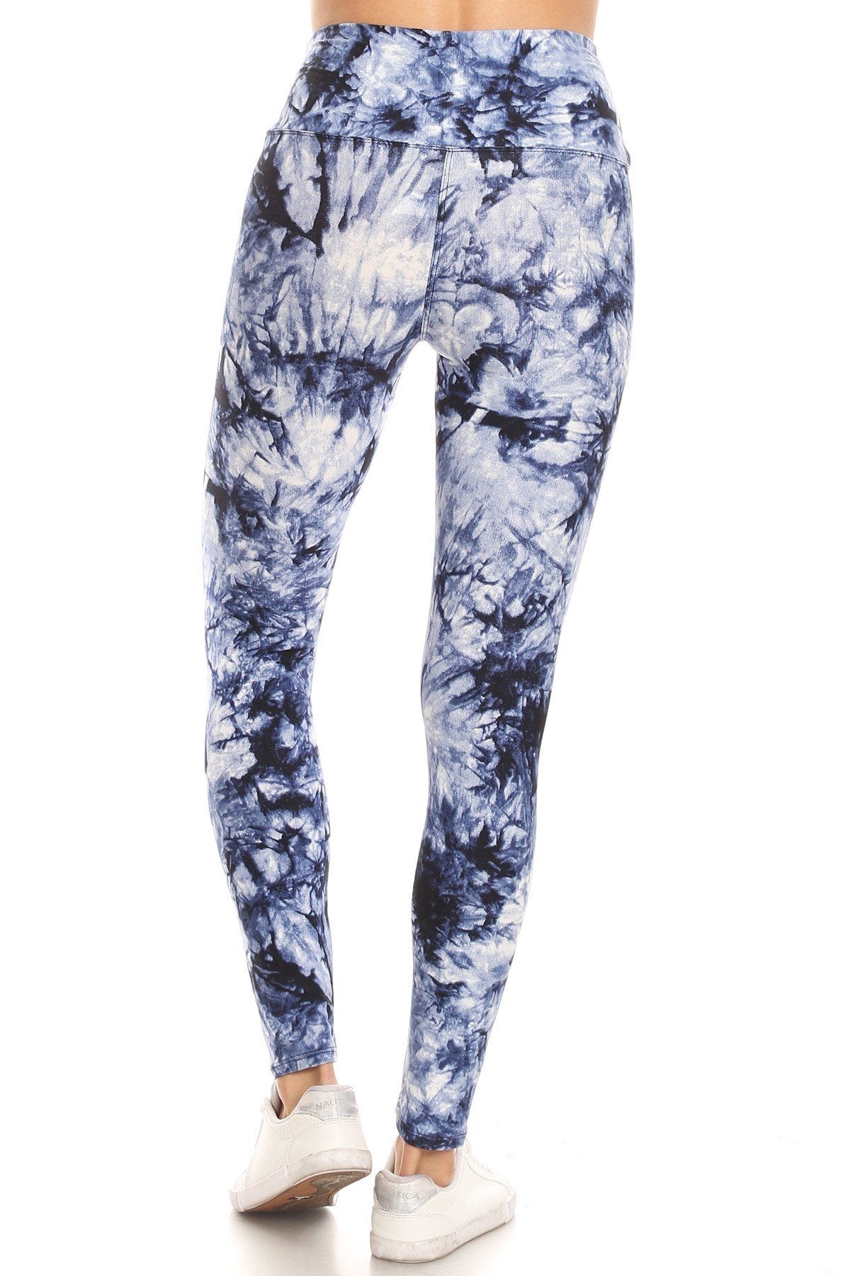 5-inch Long Yoga Style Banded Lined Tie Dye Printed Knit Legging With High Waist - Fashion Quality Boutik
