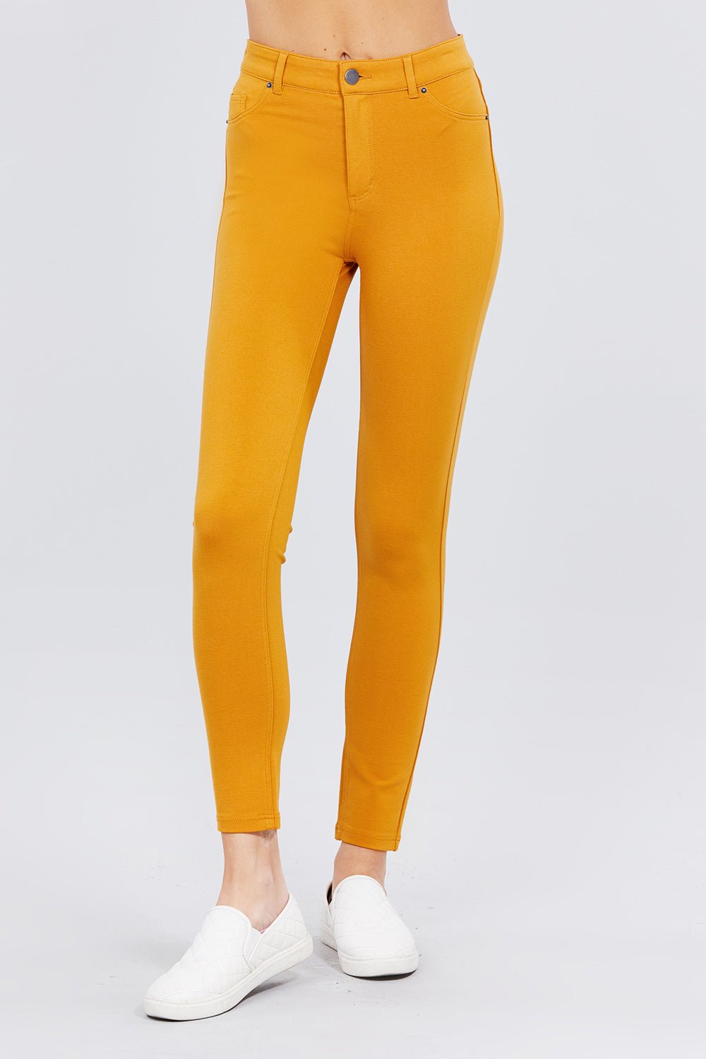 5-pockets Shape Skinny Ponte Mid-rise Pants - Fashion Quality Boutik
