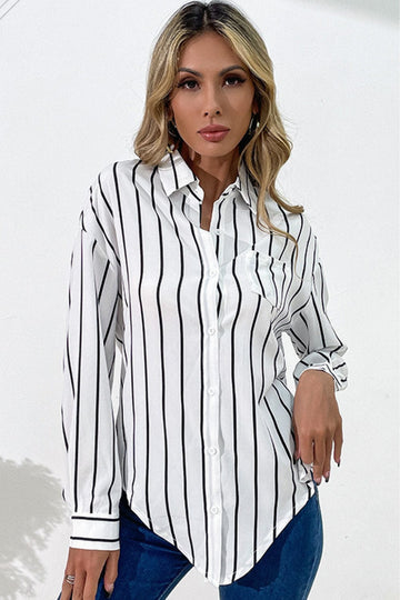Vertical Stripes Button Down Shirt