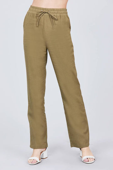 Waist Elastic W/drawstring Long Linen Pants - Fashion Quality Boutik