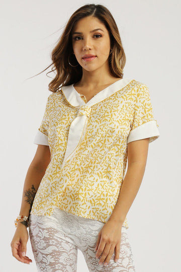 Floral Print, Sailor Girl Relaxed Top - Fashion Quality Boutik