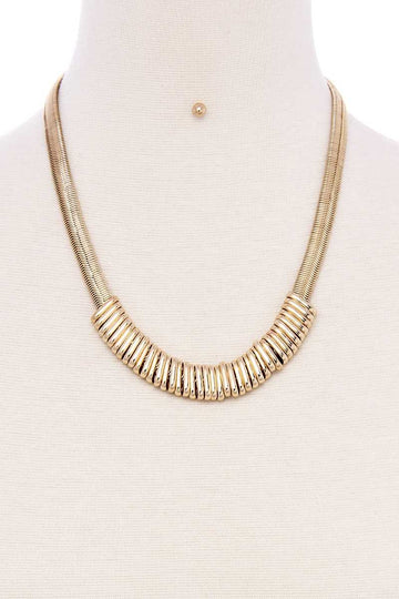 Chunky Snake Chain With Rings Short Necklace - Fashion Quality Boutik