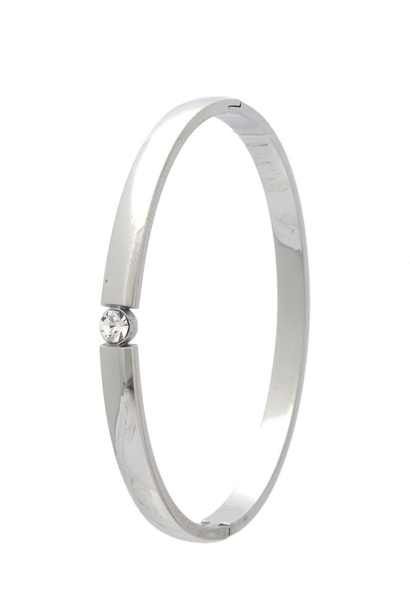 Cubic Zirconia Stainless Steel Bangle - Fashion Quality Boutik
