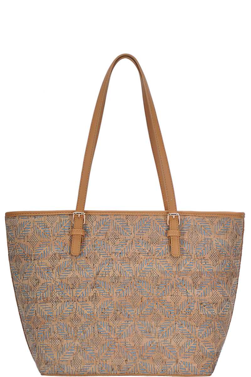 Chic Trendy Cork Textured Fashion Pattern Shopper Bag - Fashion Quality Boutik