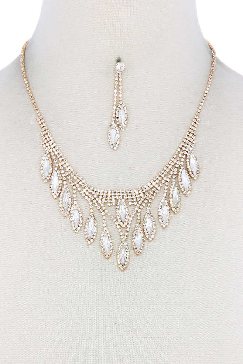 Marquise Shape Rhinestone Necklace - Fashion Quality Boutik