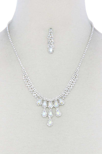 Rhinestone Teardrop Shape Necklace - Fashion Quality Boutik