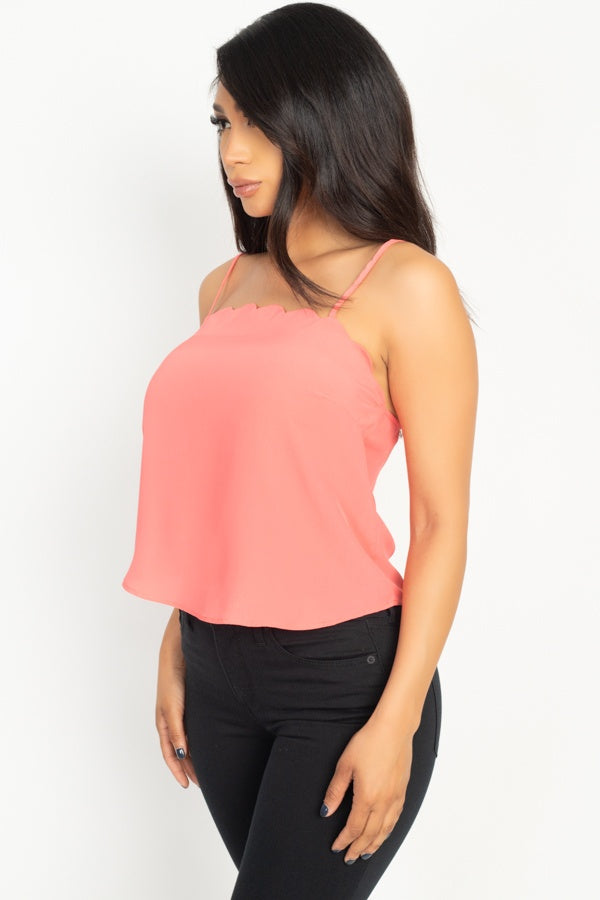 Scallop Opening Cami Top - Fashion Quality Boutik