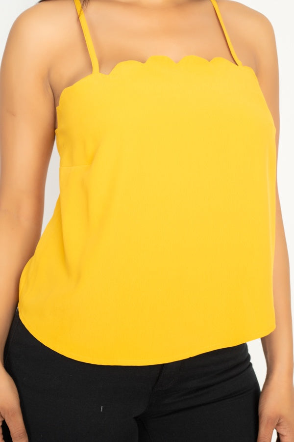 Scallop Opening Cami Top - Fashion Quality Boutik