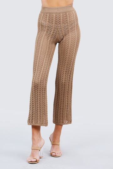 Flare Long Fishnet Sweater Pants - Fashion Quality Boutik