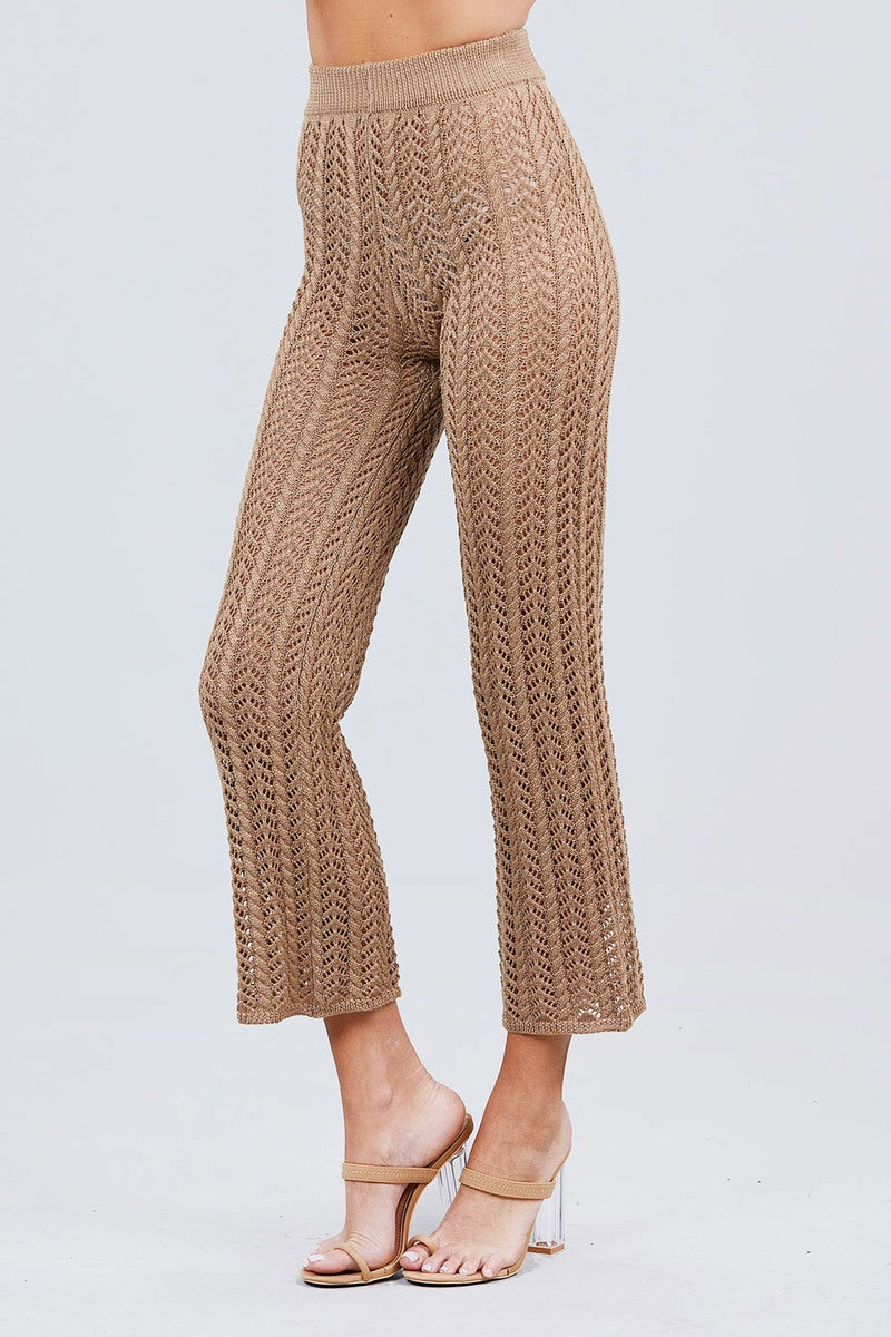 Flare Long Fishnet Sweater Pants - Fashion Quality Boutik