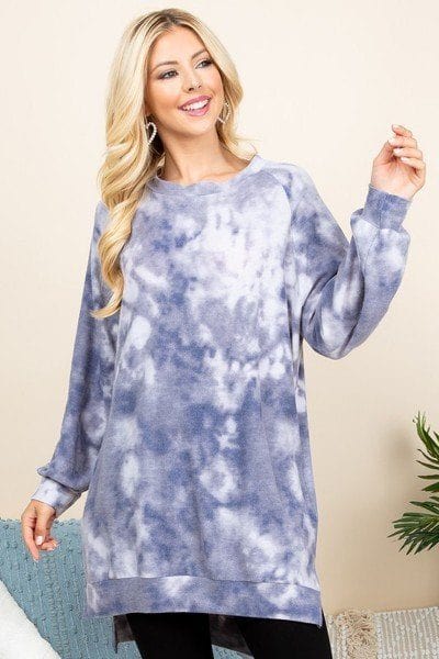 Ultra Cozy Tie Dye French Terry Brush Oversize Casual Pullover - Fashion Quality Boutik