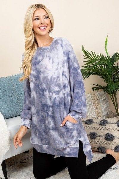 Ultra Cozy Tie Dye French Terry Brush Oversize Casual Pullover - Fashion Quality Boutik