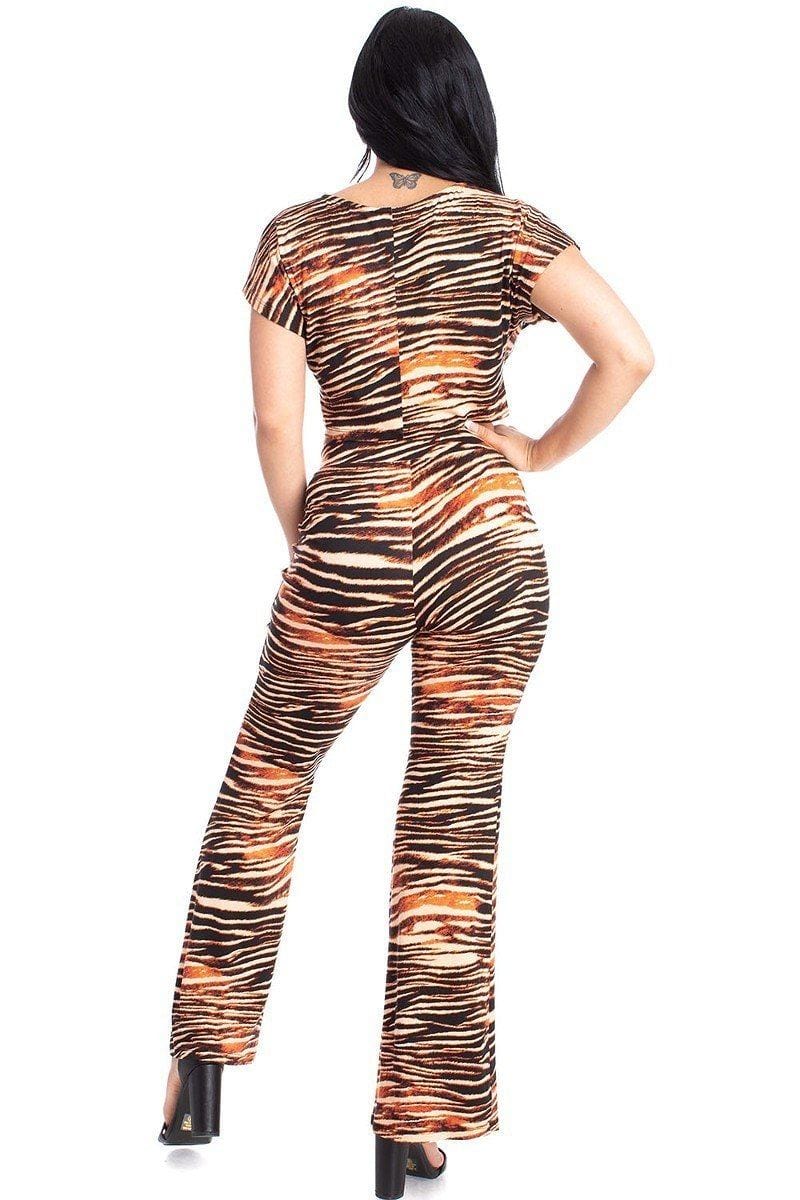 Zebra Print Crop Top And Palazzo Pants Set - Fashion Quality Boutik