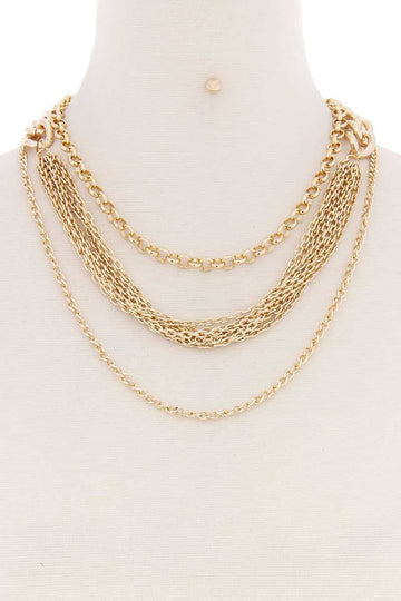 Layered Metal Multi Chain Necklace - Fashion Quality Boutik