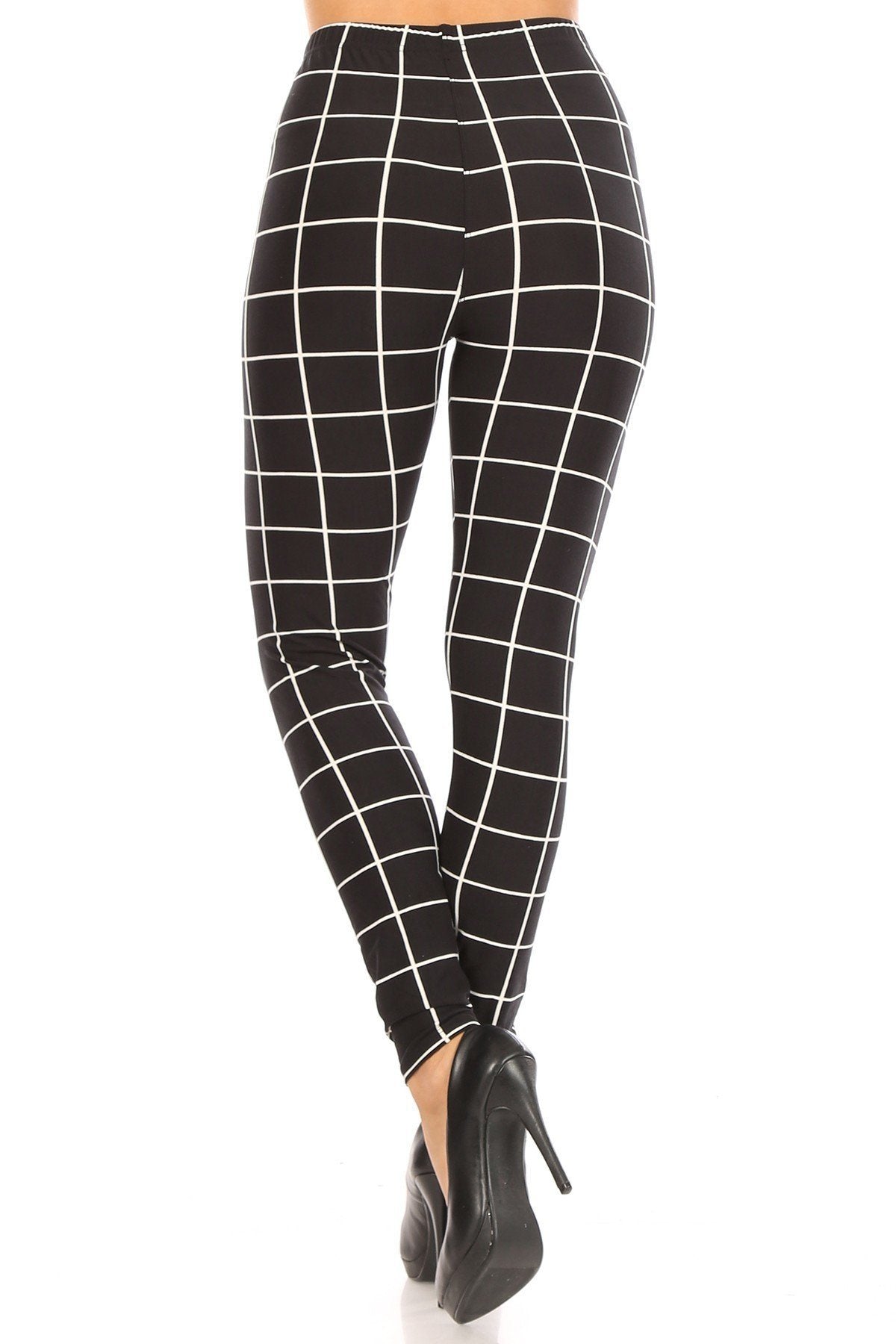 Plaid High Waisted Leggings With Elastic Waist And Skinny Fit - Fashion Quality Boutik