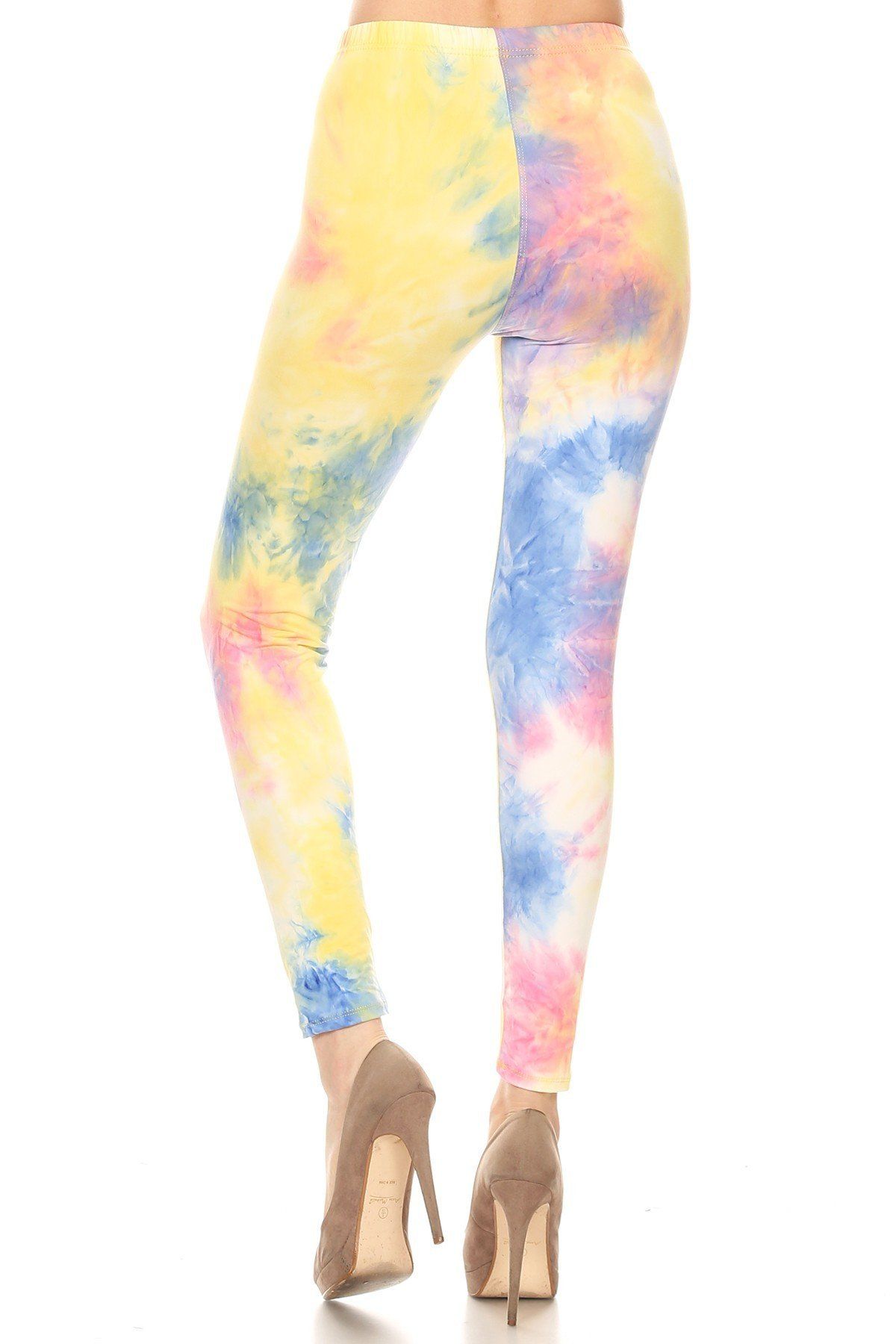 Tie Dye Printed, Full Length, High Waisted Leggings In A Fitted Style With An Elastic Waistband - Fashion Quality Boutik