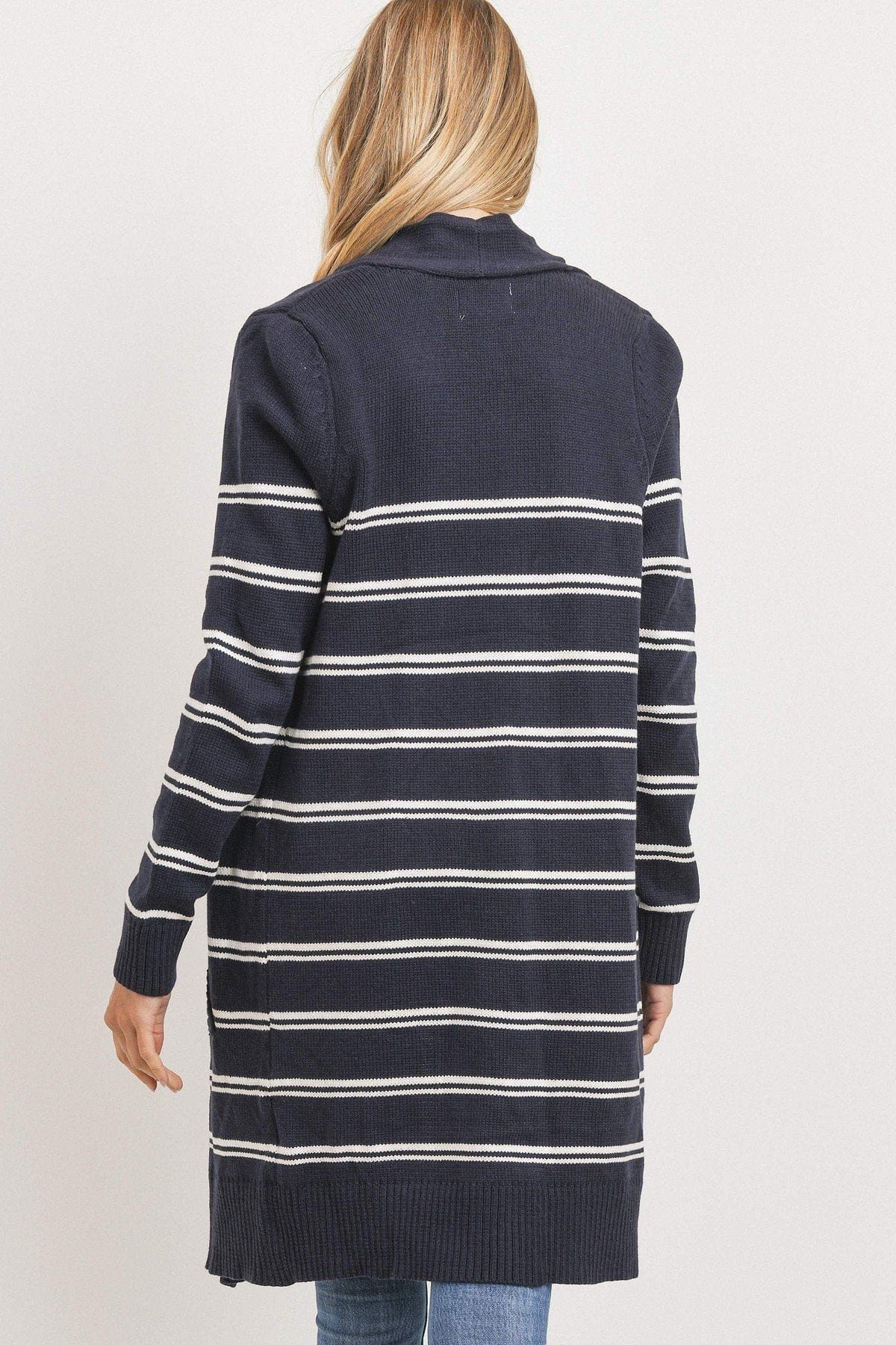 Striped Print Open Front Cardigan - Fashion Quality Boutik