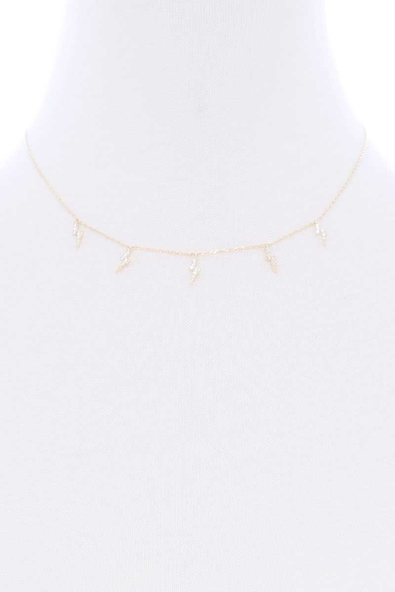 Lightning Stone Charm Metal Necklace - Fashion Quality Boutik