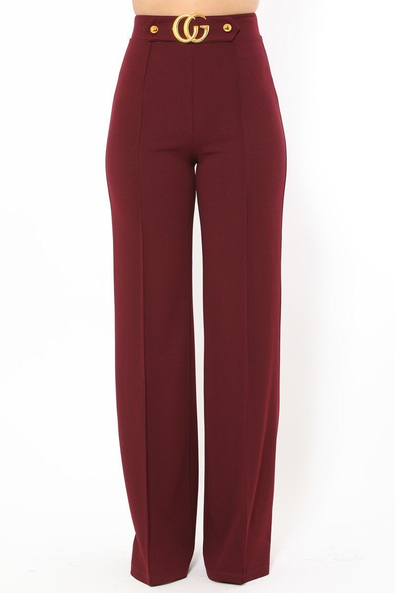 Cg Buckle And Button Detail Pants - Fashion Quality Boutik