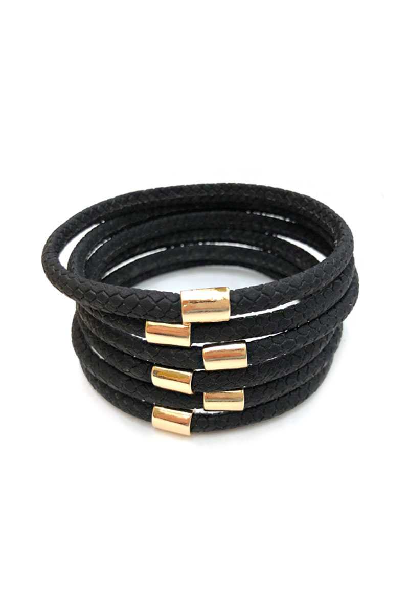 Multi Faux Leather Bangle Bracelet - Fashion Quality Boutik