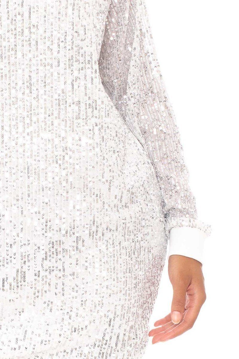Sequin Wide Neck Boxy Mini Dress - Fashion Quality Boutik