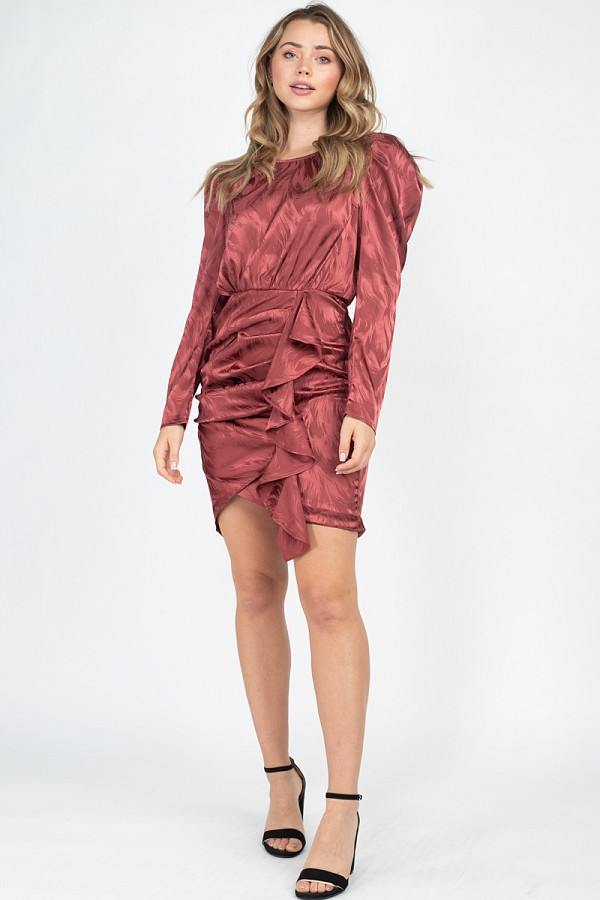 Ruching Front Wrap Mini Dress - Fashion Quality Boutik