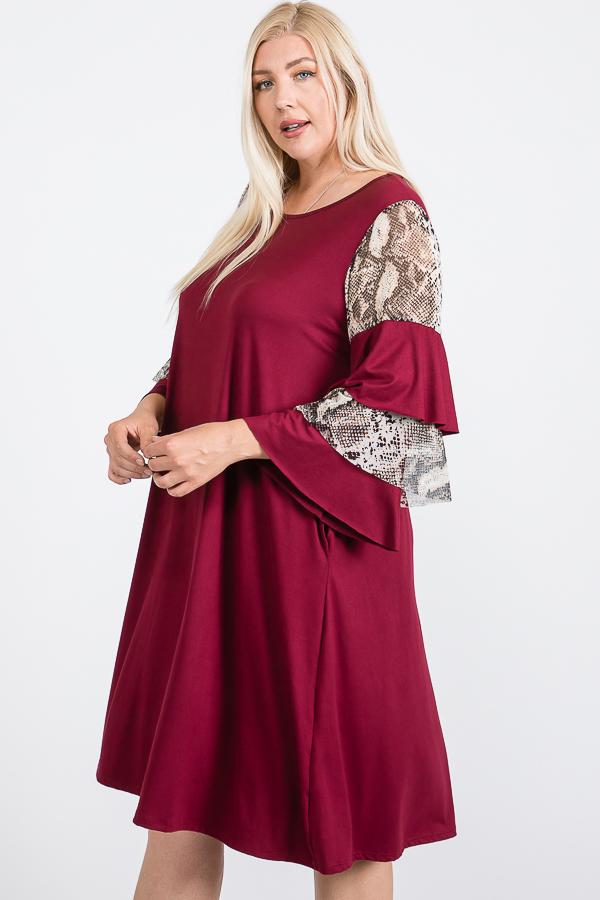 Mixed Ruffle Sleeve With Hidden Pocket A Line Dress - Fashion Quality Boutik