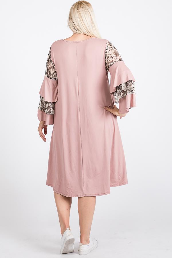 Mixed Ruffle Sleeve With Hidden Pocket A Line Dress - Fashion Quality Boutik