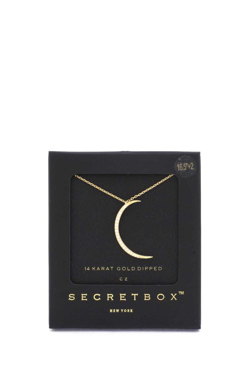 Secret Box Crescent Moon Pendant Necklace - Fashion Quality Boutik