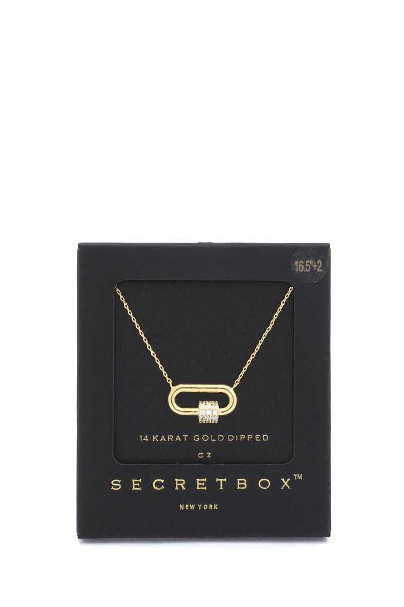 Secret Box Rhinestone Cube Oval Ring Pendant Necklace - Fashion Quality Boutik