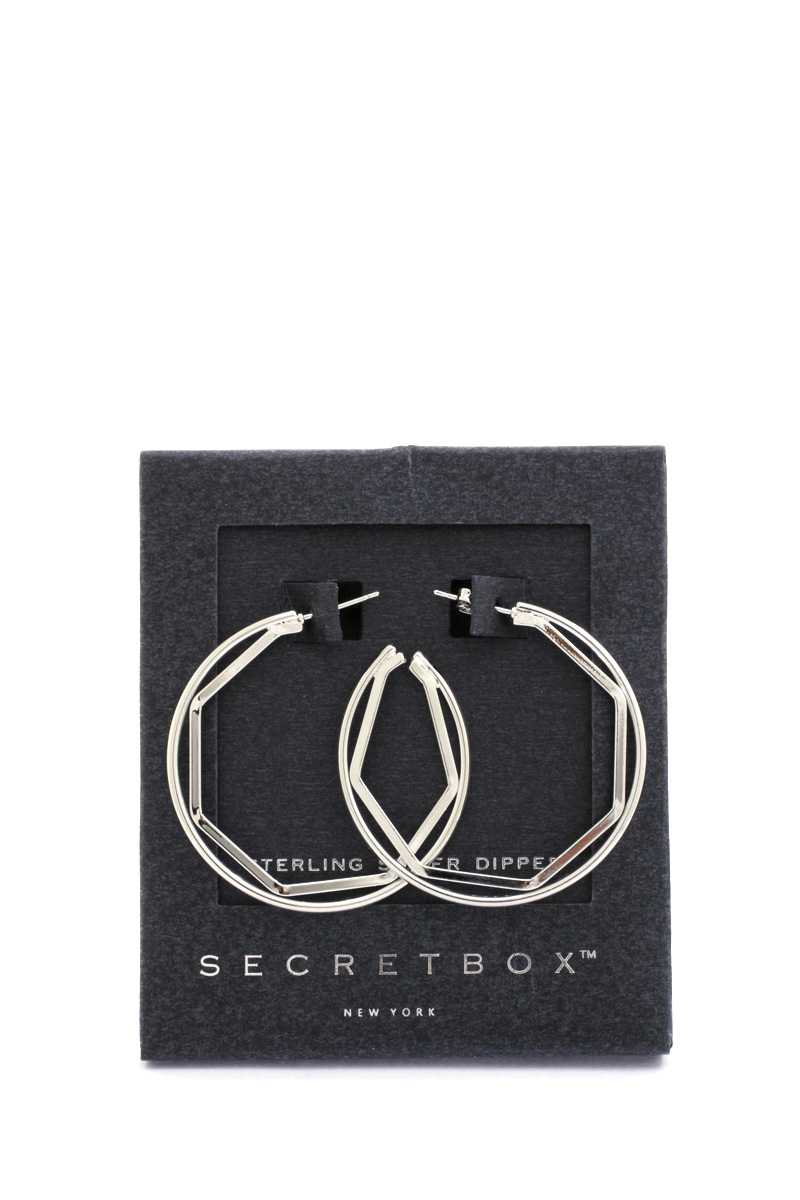 Secret Box Hexagon Shape Open Circle Earring - Fashion Quality Boutik