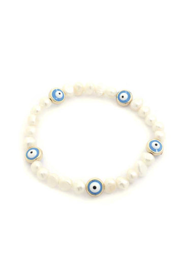 Eye Pearl Bead Stretch Bracelet - Fashion Quality Boutik