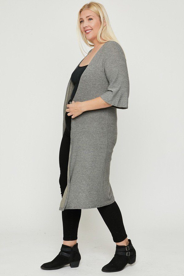 Plus Size Two Tone Knit Cardigan - Fashion Quality Boutik