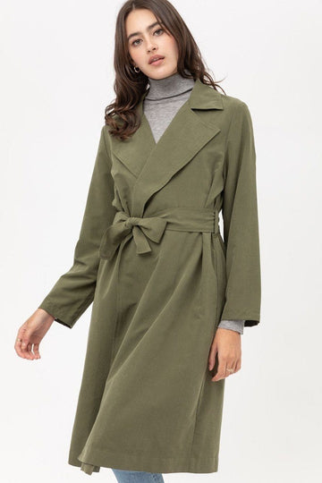 Trench Coat With Waist String Detail - Fashion Quality Boutik