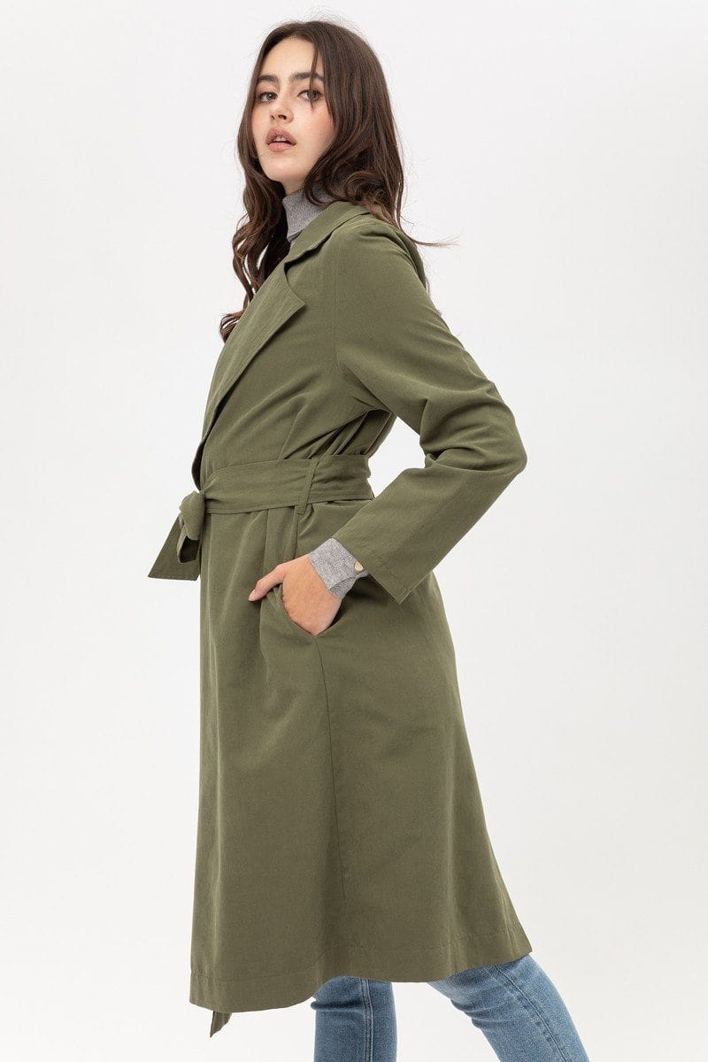 Trench Coat With Waist String Detail - Fashion Quality Boutik
