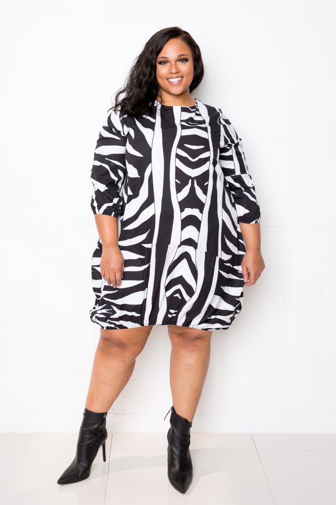 Zebra Bubbled Dress - Fashion Quality Boutik