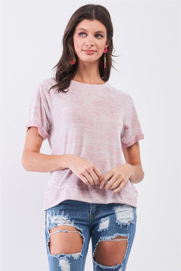 Short Folded Sleeve Round Neck Relaxed Fit T-shirt Top - Fashion Quality Boutik