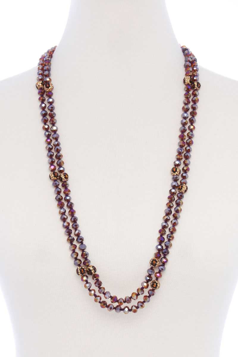Glass Bead 2 Layered Long Necklace - Fashion Quality Boutik