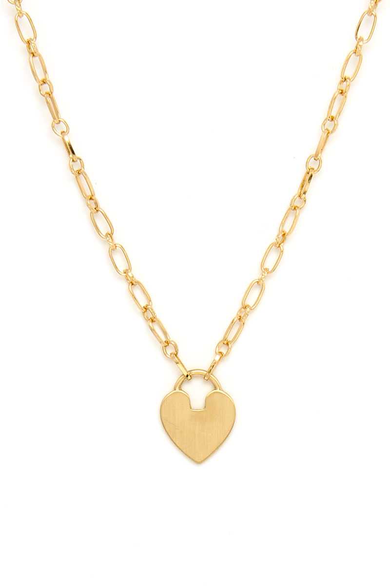 Metal Chain Heart Lock Pendant Necklace - Fashion Quality Boutik