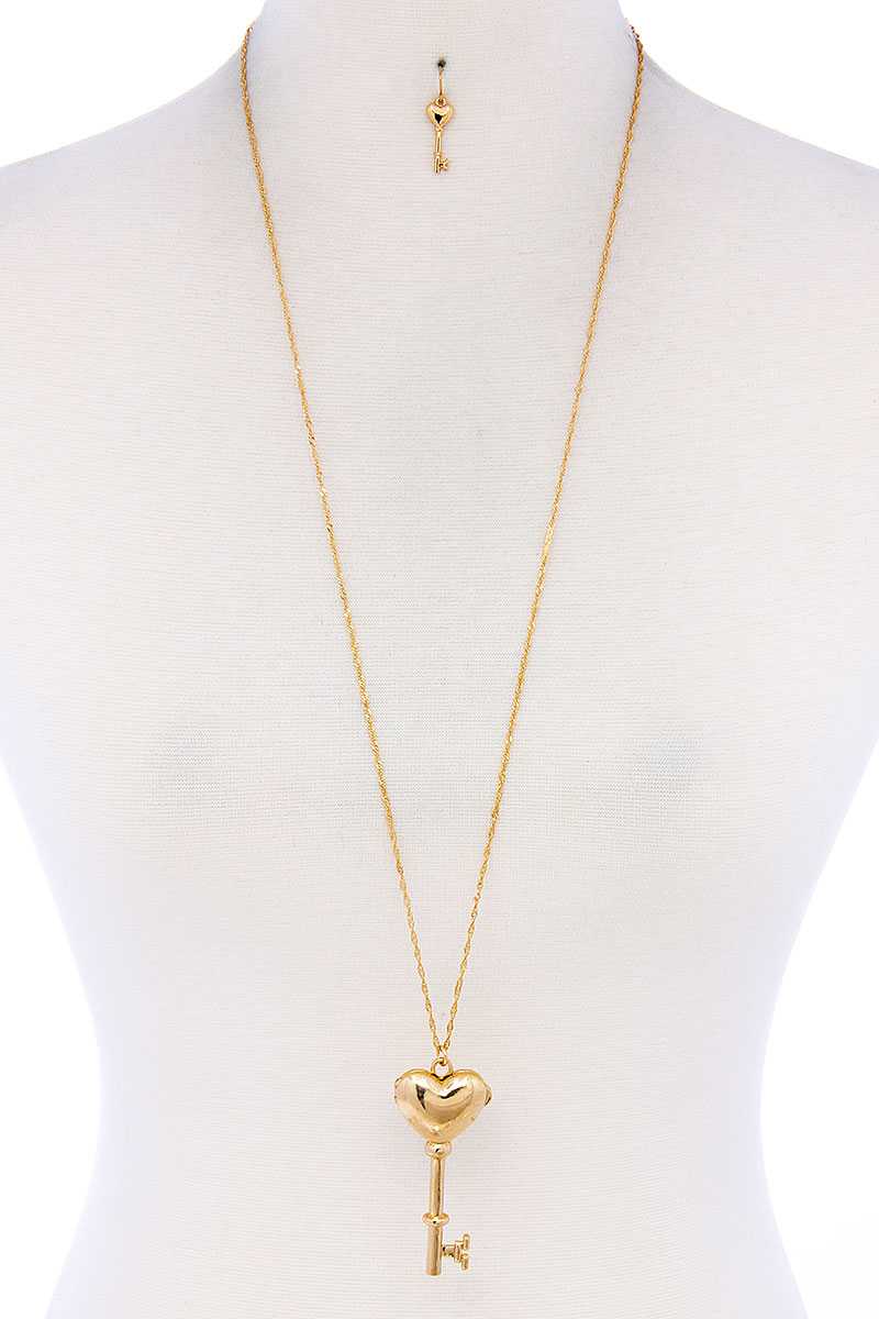 Heart Key Shape Locket Pendant Necklace - Fashion Quality Boutik