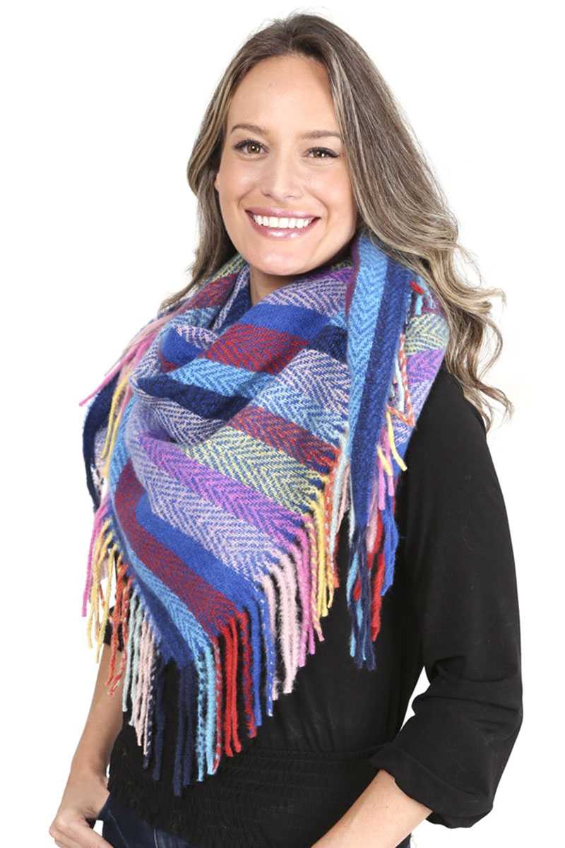 Stripes Blanket Scarf With Fringes - Fashion Quality Boutik