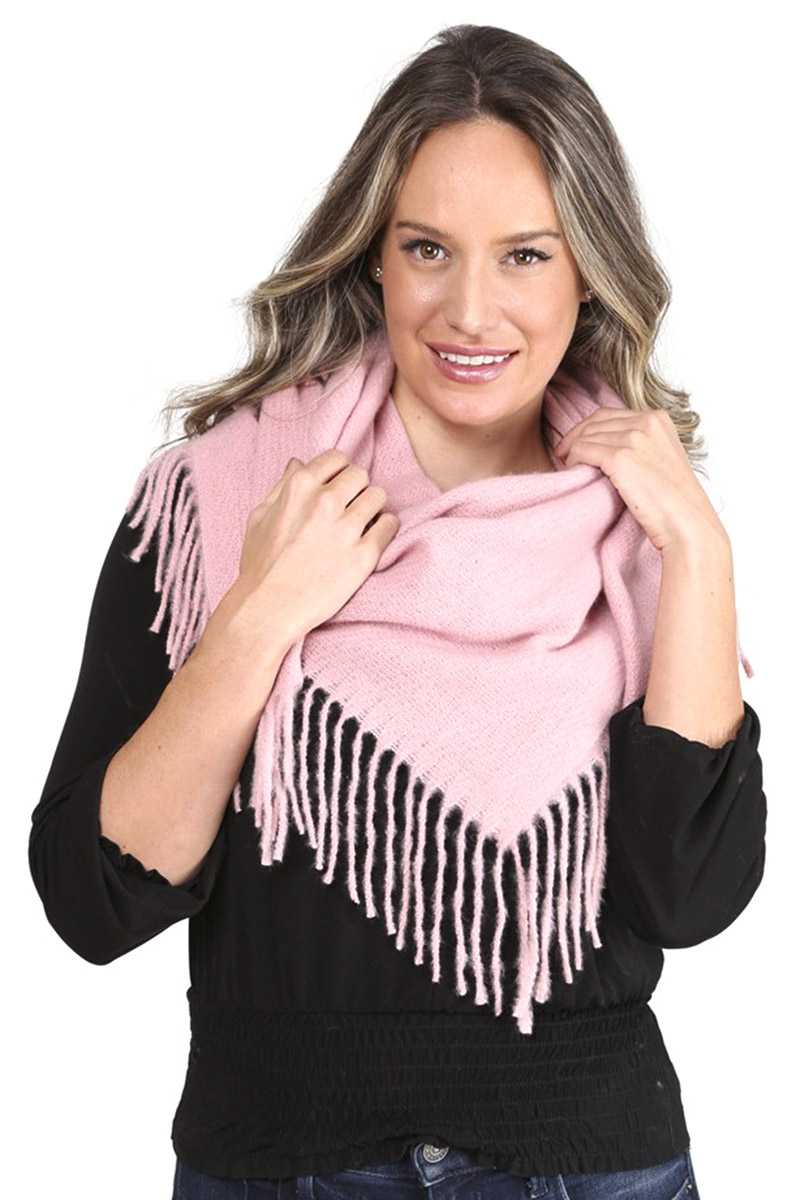 Solid Color Blanket Scarf With Fringes - Fashion Quality Boutik