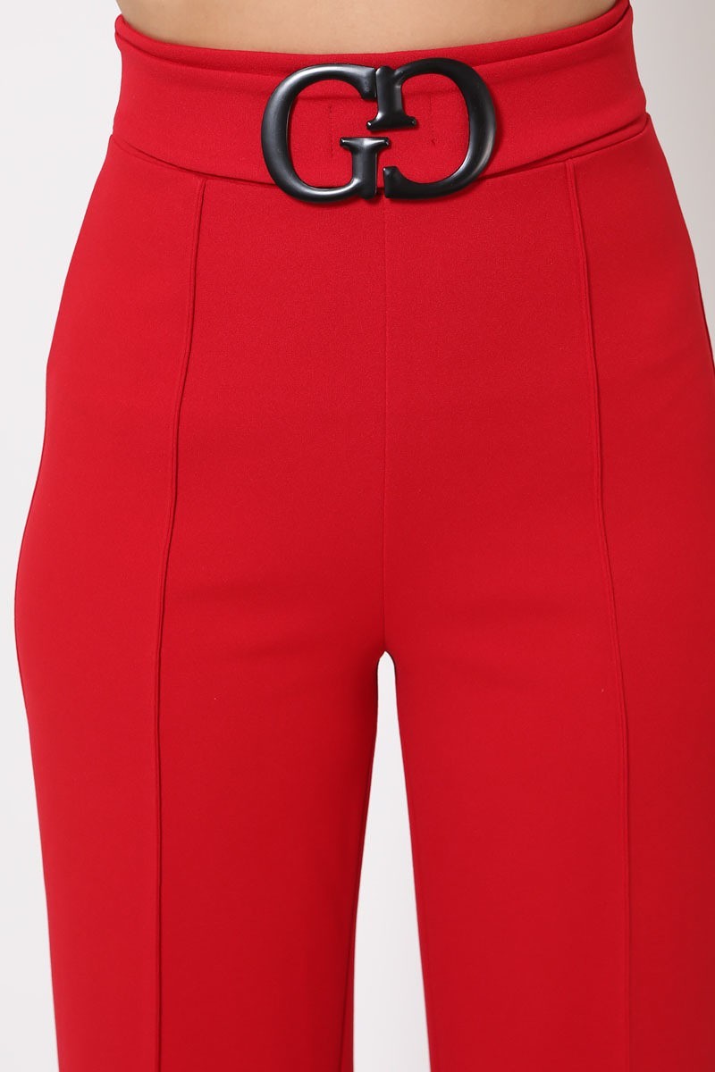 Double Reverse G Buckle Detail Pants - Fashion Quality Boutik